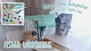 (eng) Miya Himi Gouache and other Art Supplies Haul ASMR Unboxing Video 📦 🎨