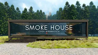 CASA SUSPENSA MINIMALISTA DE 5X12 METROS - SMOKE HOUSE