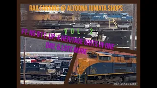 Railfanning @ Altoona Juniata Shops Vol. 2 Ft; NS 911, UP, 4 Heritage Units in one day, & lots more