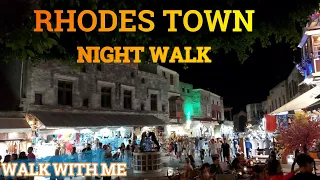 RHODES TOWN ~ Greece ~ Night Walk #rhodes #rhodesgreece #greece #rodos