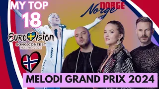 🇸🇯 MGP 2024 Top 18 Norway | Melodi Grand Prix 2024 | Norway Eurovision 2024