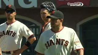 ARI@SF: Peavy fans eight over 5 2/3 innings in win