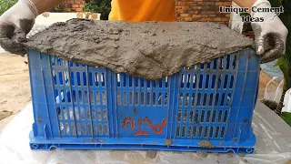 Recycle Plastic Basket + Cement + Clothes To Casting Cement Fish Tank | Unique Cement Ideas