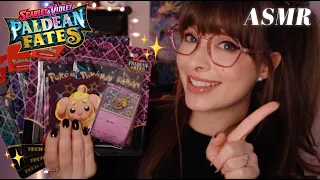 ASMR 🐶 Shiny PUPPY Pokemon! ✨ Paldean Fates Tech Sticker TCG Collection & Whispered Card Opening!