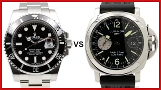 ▶ Rolex SUBMARINER vs. Panerai LUMINOR GMT (PAM 88) - COMPARISON (Diver vs. Sailor Watch)