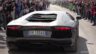 51 Supercars Leaving Cars & Coffee Brescia 2019   Crowd Goes CRAZY + POLICE Officer!