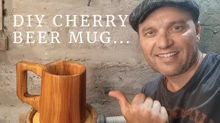 Wooden Beer Mug DIY | How to make a beer mug | Cherry mug | How to make a wooden mug