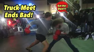 Random Boxing Fights at Truck Meet! (Someone gets ROCKED!)