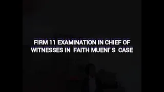 FIRM 11 WITNE SSES EXAMINATION IN CHIEF IN FAITH MUENI'S CASE