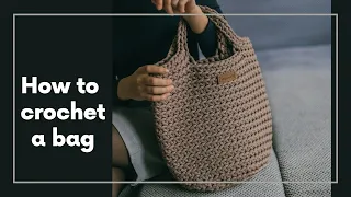 How to Crochet a tote bag video tutorial "NUMBER ONE" Tote bag crochet pattern