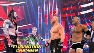 WWE February 19, 2022 - Roman Reigns vs Brock Lesnar vs Goldberg .WWE Full Match Elimination chamber