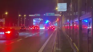 ❗️HIT TRĄBY❗️Cysterna z SA PSP Poznań alarmowo do pożaru silosów.