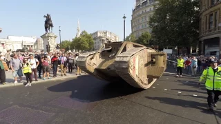 Tank 100 years - WW1 Mark IV in 2016 - around the Charles Statue