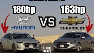 هيونداي سوناتا ضد شيفرولية ماليبو تيربو | Hyundai Sonata 2.5 VS Chevrolet Malibu Turbo