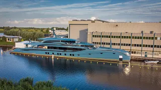 $80M 59 meters long superyacht PH1 hit the water for the first time! 4K footage