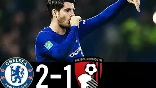 Chelsea vs Bournemouth 2-1 All Goals & Highlights - EFL Cup 20/12/2017