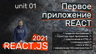 React.js. Создание первого приложения, структура react приложения, основы JSX, оформление CSS