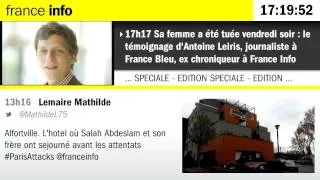 Le témoignage d’Antoine Leiris, sur France Info : « Les mots sont sortis tout seuls »