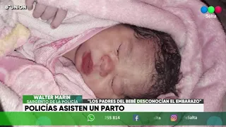 Policías asisten un parto,"los padres del bebé desconocían el embarazo"