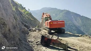 Tata Hitachi excavator zaxis road cutting