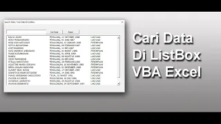 Pencarian Data Di ListBox VBA Excel