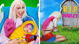 Birth to death of Harley Quinn in real life | GENIUS HACKS FOR CRAFTY PARENTS by Ha Hack