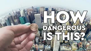 What Happens When You Drop A Penny Off The Empire State Building?  #MYTHS #DEBUNKED