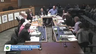 Eugene Budget Committee Meeting: February 20, 2019