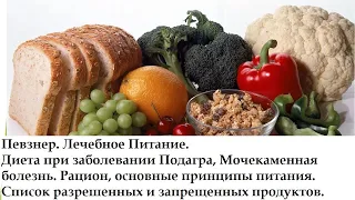 Певзнер. Диета Стол 6: Подагра, Мочекаменная Болезнь / Лечебное Питание: Рацион Принципы Питания МКБ