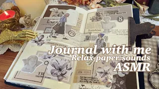 Decorate my journal with me | Relaxing paper sounds ASMR | Collage | Scrapbooking |