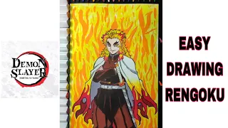 HOW TO DRAW RENGOKU FROM DEMON SLAYER#explore #deamonslayer #animeart #rengoku