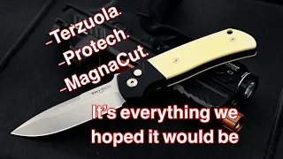A lot of firsts in a hard firing auto from Protech. The Terzuola ATCF Tuxedo
