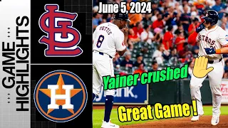 Houston Astros vs St  Louis Cardinals [FULL GAME] June 5, 2024 | Yainer smashes his 6th Homers !