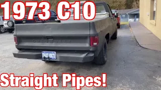 1973 Chevy C10 (350) TRUE DUAL EXHAUST w/ STRAIGHT PIPES!!