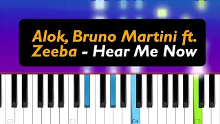 Alok, Bruno Martini feat. Zeeba - Hear Me Now (Piano Tutorial)