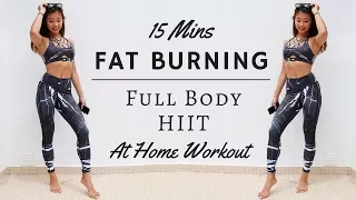 15 min At Home FAT BURNING Full Body HIIT Workout | No Equipment