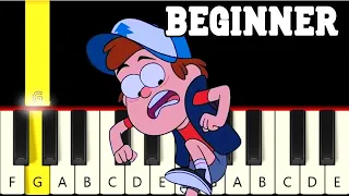 Gravity Falls Theme - Very Easy and Slow Piano tutorial