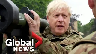 Russia-Ukraine conflict: Boris Johnson visits Ukrainian troops training in UK