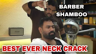 ASMR Head massage with coconut oil , Neck cracking, Indian Barber, SHAMBOO BARBER