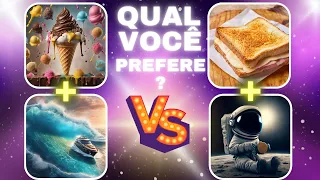 O Que Você Prefere?  | Jogo Das Escolhas | Sorvete No Tsunami Ou Misto-Quente Na Lua? #quiz #PooQuiz