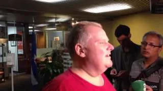 Councillor Rob Ford visits city hall after being released from hospital following cancer surgery