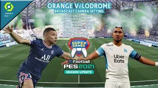 Marseille vs PSG . PES 2021 . BROADCAST CAMERA MOD . Gameplay