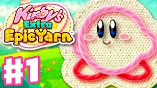 Kirby's Extra Epic Yarn - Gameplay Walkthrough Part 1 - Grass Land 100% (Nintendo 3DS)