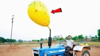 Monster Balloon Vs Tractor Experiment. #short