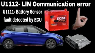 U1112 - LIN Communication error , U1111 - Battery Sensor fault detected by ECU #i20 #hyundai #crdi