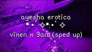 ayesha erotica - vixen x 9am (sped up) lyrics ~ you can meet me at my hotel ~
