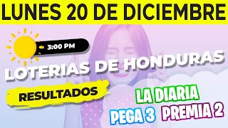 Sorteo 3PM Loto Honduras, La Diaria, Pega 3, Premia 2, Lunes 20 de Diciembre del 2021 | Ganador 😱🤑💰💵