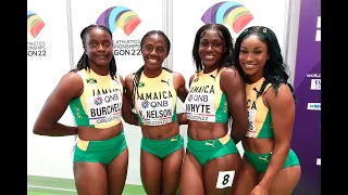 Jamaica advance, but USA leads women 4x1 finalists - Oregon22