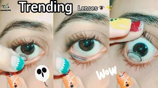 Trending Lenses | Crystal Grey Colored Contacts | My Review | Unboxing | How to Put Contact Lenses