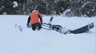КОМИ Проходимость мотобуксировщика Бурлак с лыжным модулем